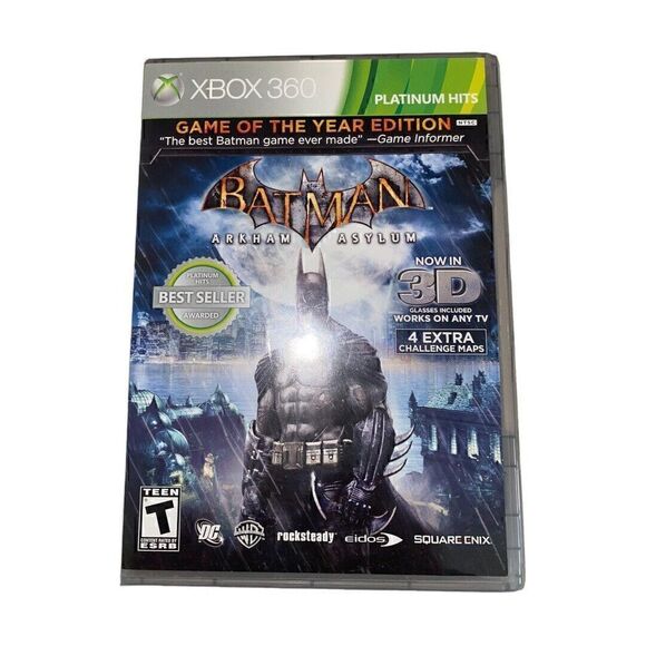 Batman Arkham Asylum Game Of The Year Edition FREE SHIP Xbox 360 2010 No Manual - Picture 1 of 4